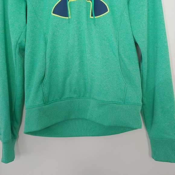 Under Armour Logo Women's Green Hoodie Sweatshirt Size Medium Cold Gear - Picture 5 of 10